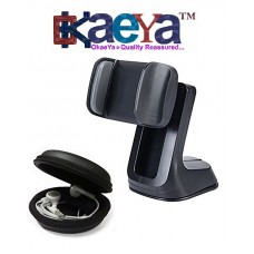 OkaeYa- Cup Base Car Windshield Phone holder with Multi Purpose Round Earphone Carrying Case 